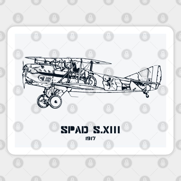 SPAD S.XIII World War I Fighter Plane Magnet by Lakeric